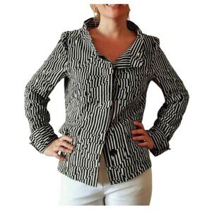 Max Mara Weekend Jacket Size 8 Black & White Geometric Print